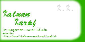 kalman karpf business card
